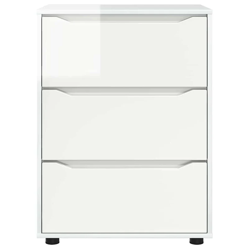Armoire de rangement avec tiroirs moderne minimaliste 60 x 48 x 81 cm en bois d'ingénierie blanc brillant 02_0054635