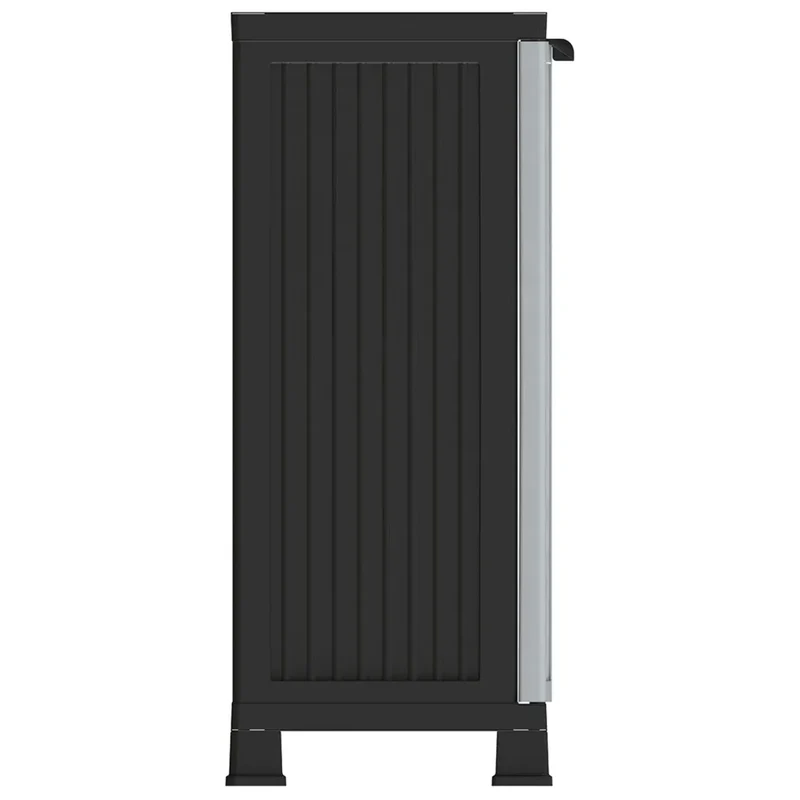 Armoire de rangement compacte 68 x 39 x 92 cm avec 2 étagères verrouillable bureau garage en plastique gris 02_0046941