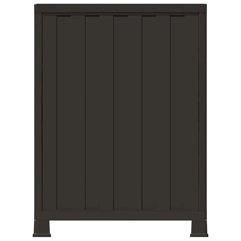 Armoire de rangement compacte 68 x 39 x 92 cm avec 2 étagères verrouillable bureau garage en plastique gris 02_0046941