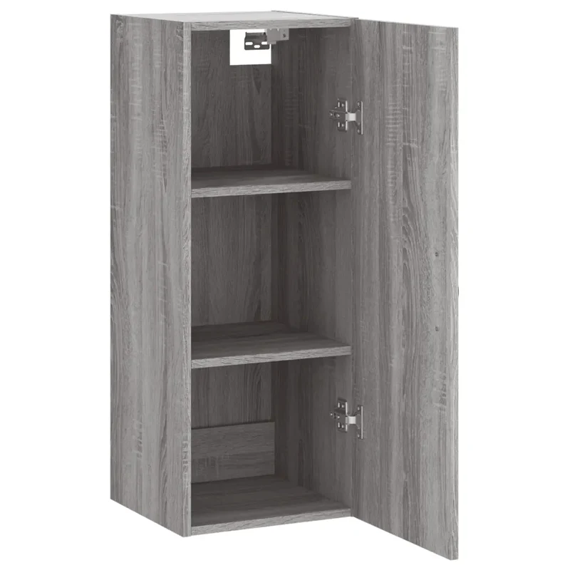 Armoire murale élégante rangement 34,5 x 34 x 90 cm style contemporain en bois d'ingénierie gris 02_0049303