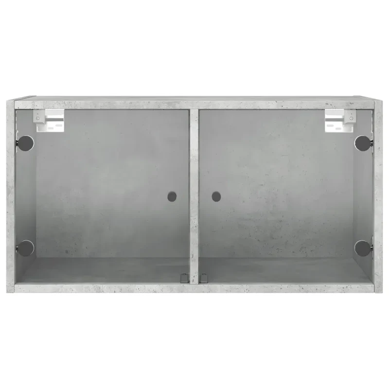 Lot de 2 armoires murales polyvalentes 68,5 x 37 x 35 cm espace rangement pratique design contemporain en bois gris béton 02_0049341