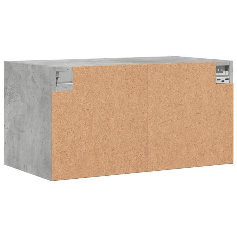Lot de 2 armoires murales polyvalentes 68,5 x 37 x 35 cm espace rangement pratique design contemporain en bois gris béton 02_0049341