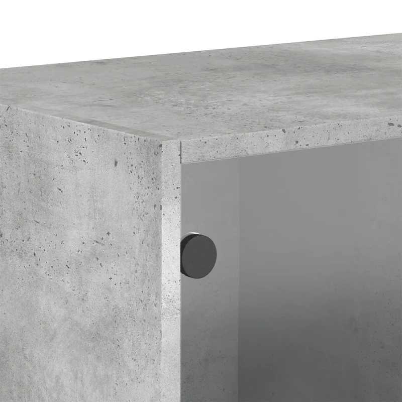 Lot de 2 armoires murales polyvalentes 68,5 x 37 x 35 cm espace rangement pratique design contemporain en bois gris béton 02_0049341
