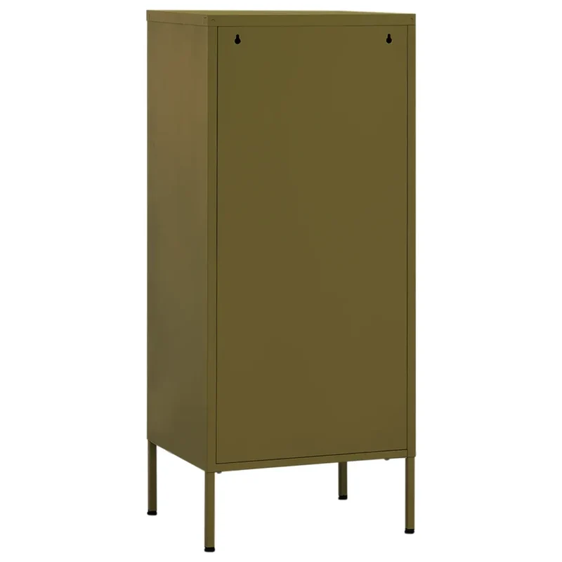 Armoire de rangement pratique 42,5 x 35 x 101,5 cm solide avec tiroirs extensibles en acier vert olive 02_0046868
