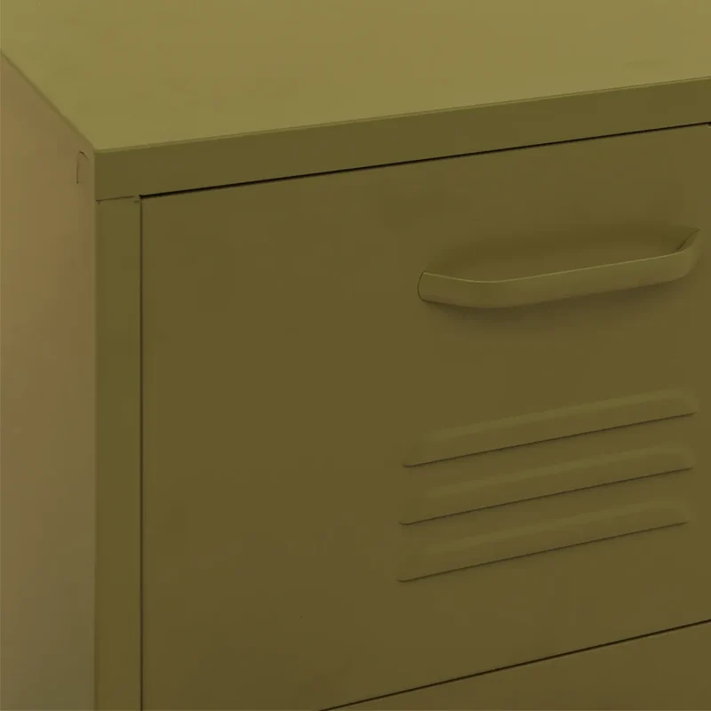 Armoire de rangement pratique 42,5 x 35 x 101,5 cm solide avec tiroirs extensibles en acier vert olive 02_0046868