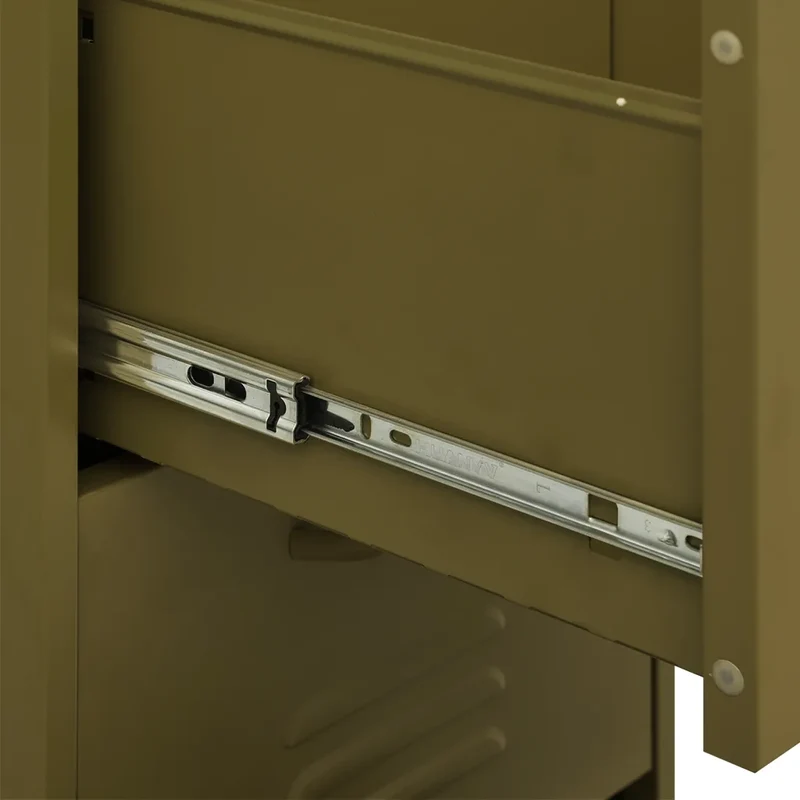 Armoire de rangement pratique 42,5 x 35 x 101,5 cm solide avec tiroirs extensibles en acier vert olive 02_0046868