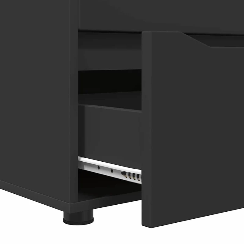 Armoire de rangement minimaliste pratique avec tiroirs 40 x 48 x 57 cm en bois d'ingénierie noir 02_0054612