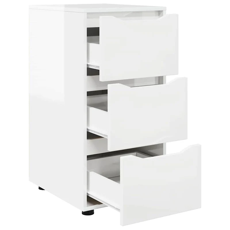 Armoire de rangement avec tiroirs pratique 40 x 48 x 81 cm en bois d'ingénierie blanc brillant 02_0054645