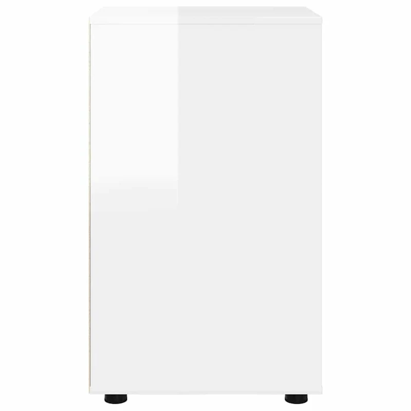 Armoire de rangement avec tiroirs pratique 40 x 48 x 81 cm en bois d'ingénierie blanc brillant 02_0054645