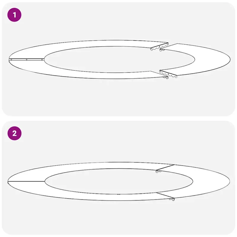 Lot de 5 anneaux d'arbre plats modernes extérieur 90 x 90 cm durables design chic en acier blanc 02_0052330