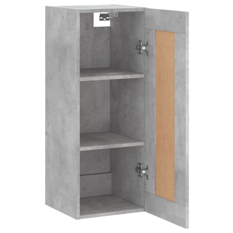 Armoire murale élégante avec 3 compartiments rangement 34,5 x 34 x 90 cm en bois d'ingénierie gris béton 02_0048959