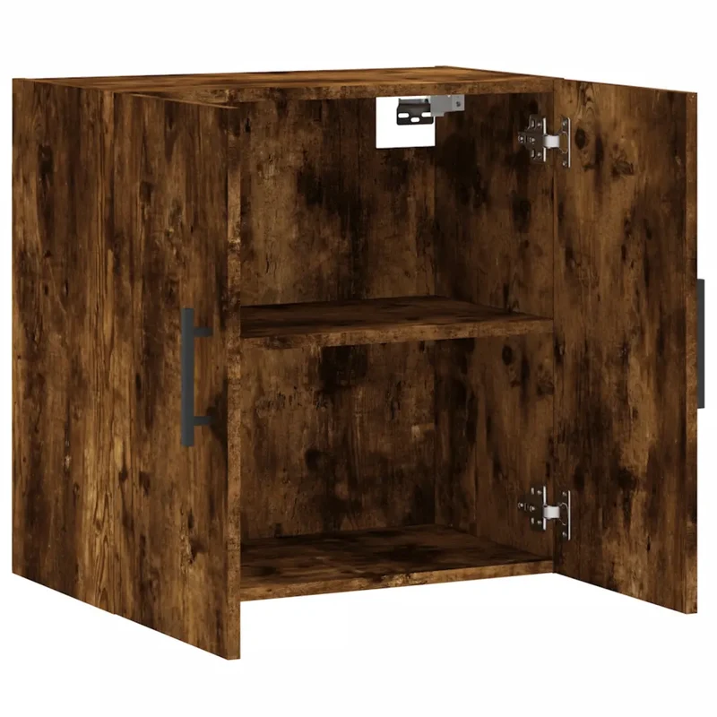 Armoire murale pratique rangement décoratif 60 x 31 x 60 cm en bois d'ingénierie chêne fumé 02_0048824
