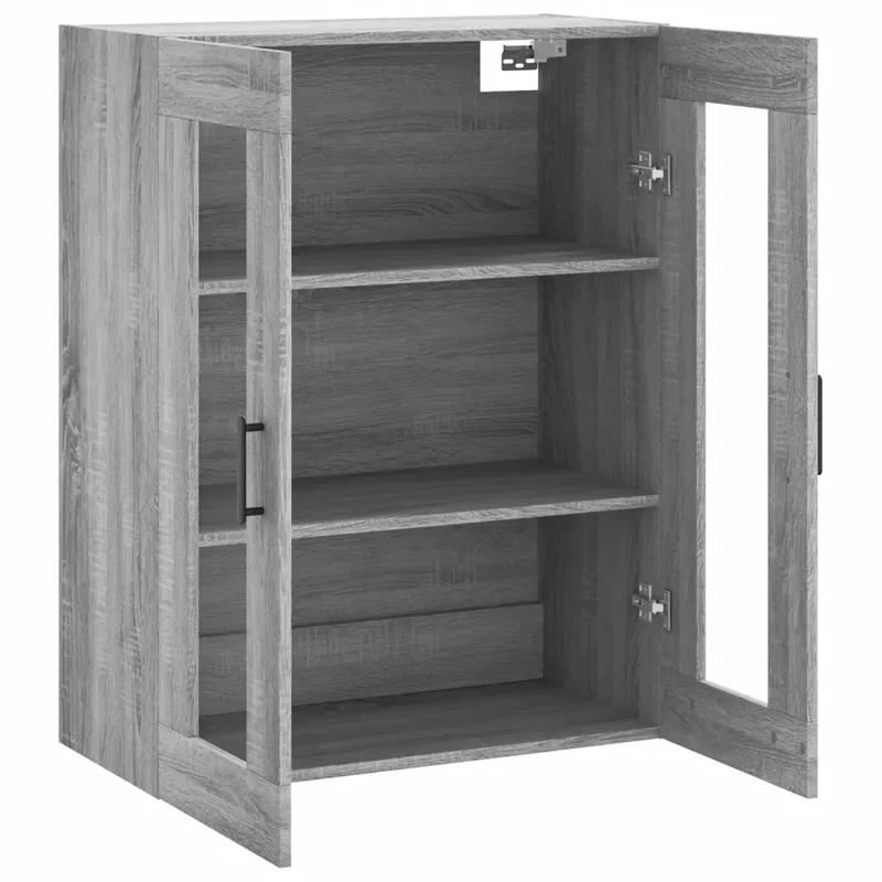 Armoire murale élégante rangement pratique 69,5 x 34 x 90 cm en bois d'ingénierie gris 02_0048634
