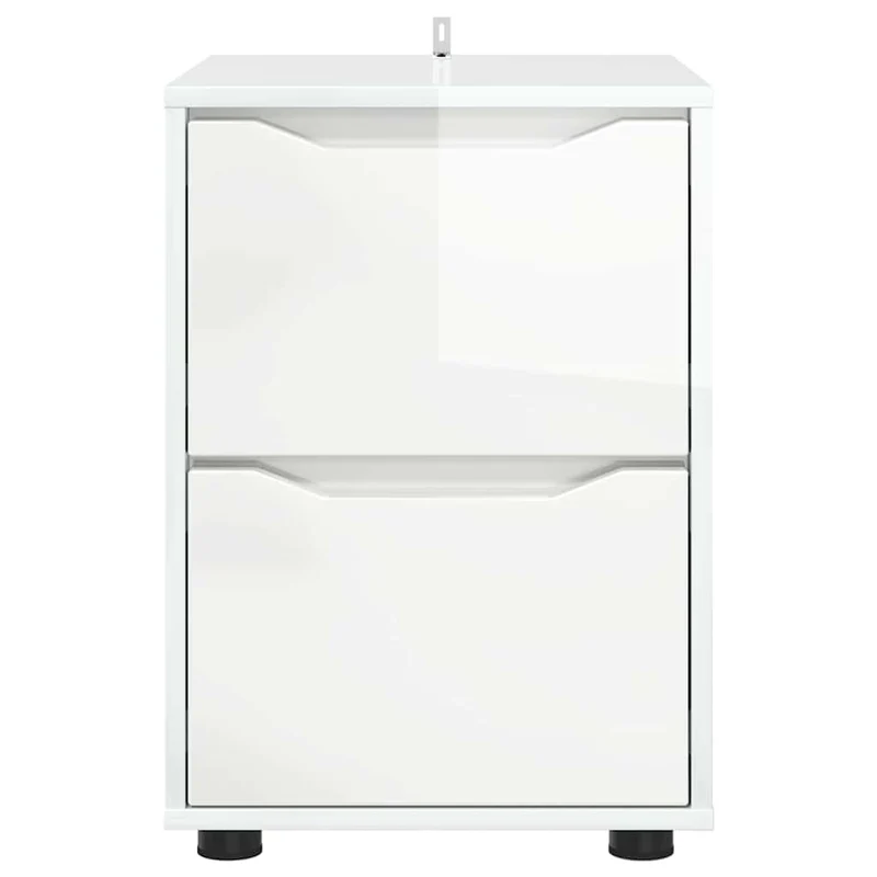Armoire de rangement avec tiroirs pratique style minimaliste 40 x 48 x 57 cm en bois d'ingénierie blanc brillant 02_0054615