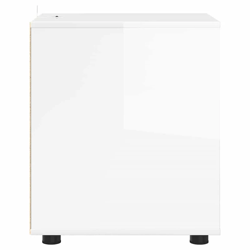 Armoire de rangement avec tiroirs pratique style minimaliste 40 x 48 x 57 cm en bois d'ingénierie blanc brillant 02_0054615