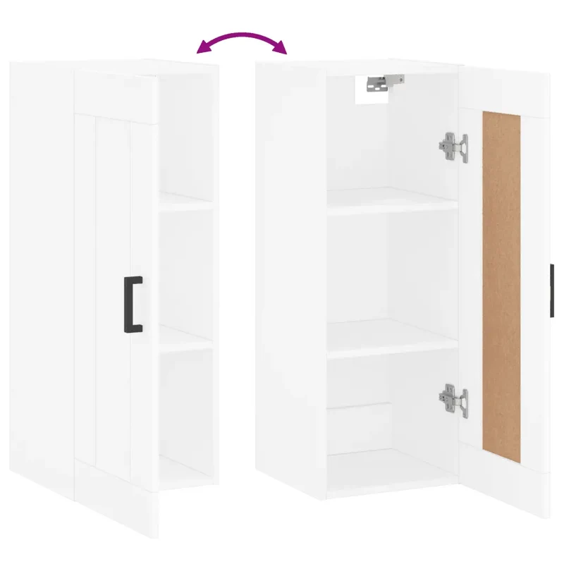 Armoire murale rangement élégant blanc 34,5 x 34 x 90 cm design contemporain en bois blanc 02_0048946