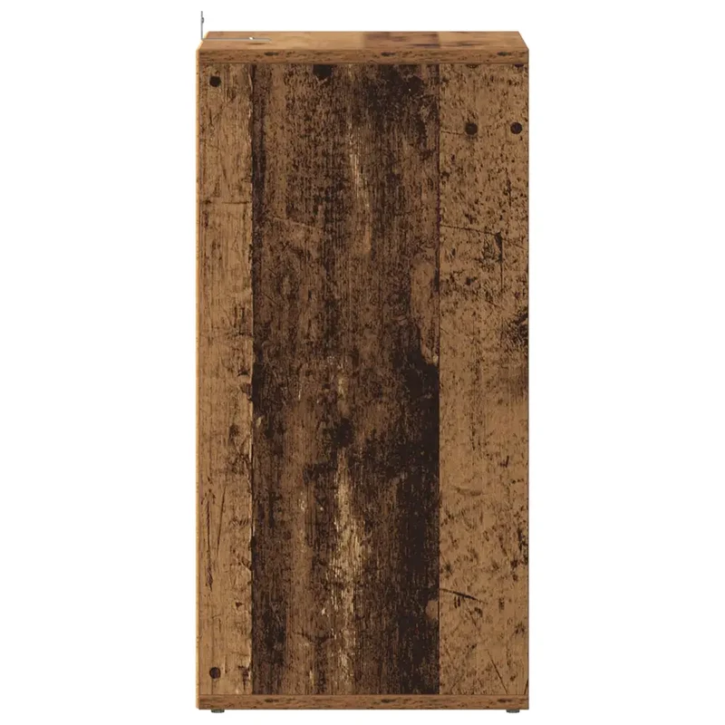 Lot de 2 armoires à chaussures avec 5 étagères ouvertes 32 x 35 x 70 cm en bois d'ingénierie vieux bois 02_0050922