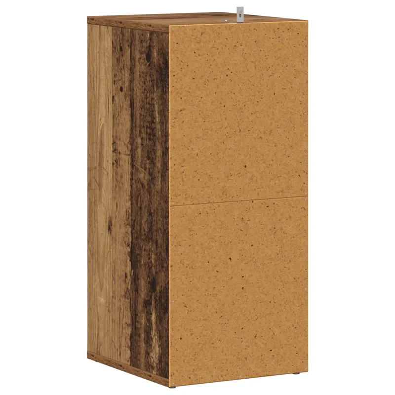 Lot de 2 armoires à chaussures avec 5 étagères ouvertes 32 x 35 x 70 cm en bois d'ingénierie vieux bois 02_0050922