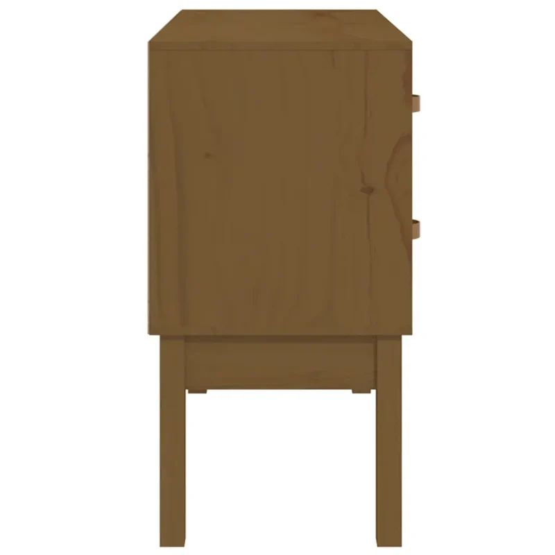 Armoire console en bois de pin massif salon bureau 90 x 40 x 78 cm rangement optimal style rustique en bois marron miel 02_0048455