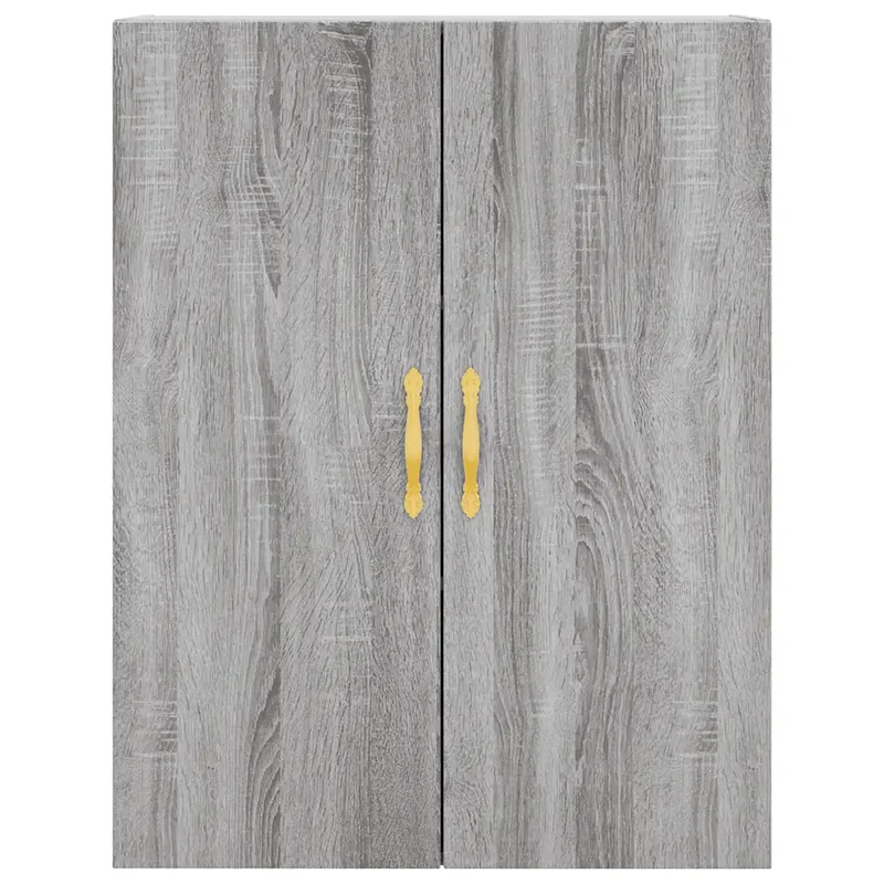 Lot de 2 armoires murales rangement 69,5 x 34 x 90 cm design pratique pour salon chambre en bois d'ingénierie gris 02_0055352