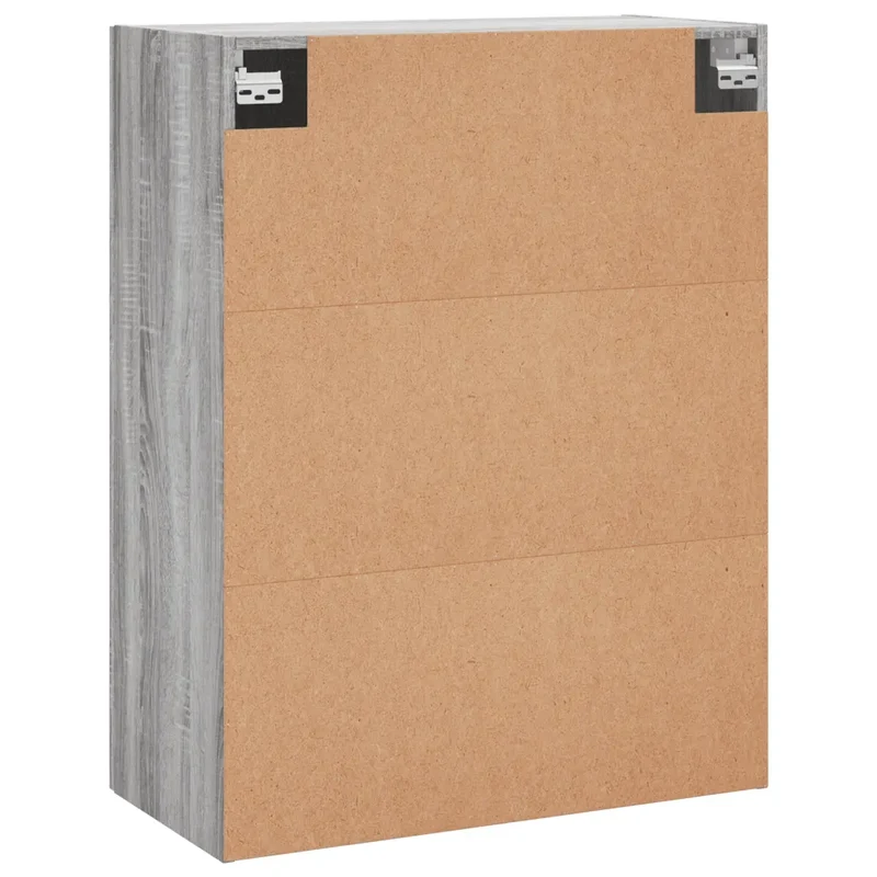 Lot de 2 armoires murales rangement 69,5 x 34 x 90 cm design pratique pour salon chambre en bois d'ingénierie gris 02_0055352