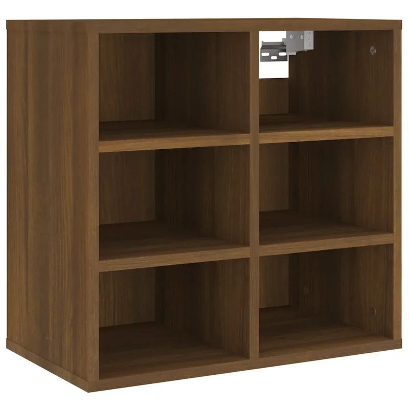 Lot de 2 armoires à chaussures murales design élégant avec 12 compartiments 52,5 x 30 x 50 cm en bois d'ingénierie marron 02_0048440