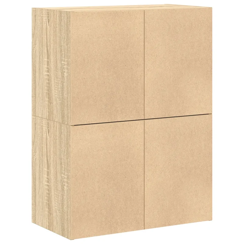 Lot de 2 armoires de rangement avec 2 tiroirs 60 x 31 x 40 cm en bois d'ingénierie chêne sonoma 02_0051193