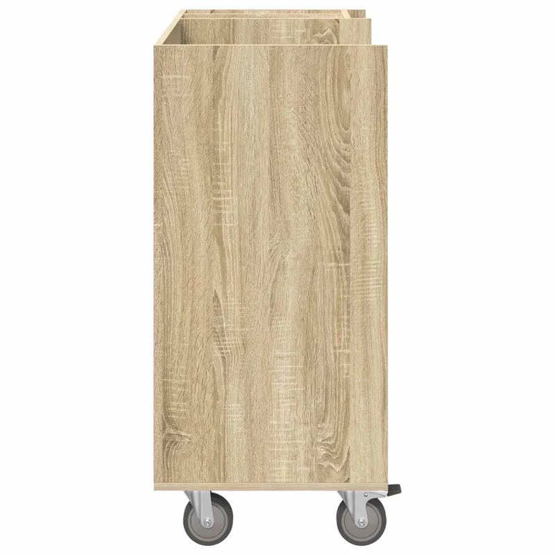 Armoire de rangement moderne avec roues grand espace de stockage 90 x 45 x 98 cm en bois chêne sonoma 02_0055065