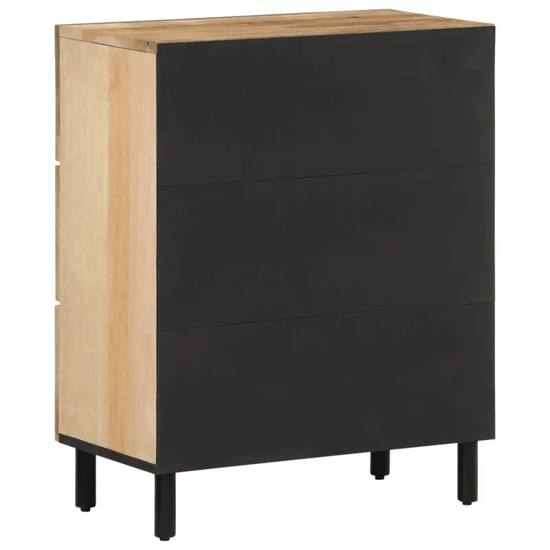 Lot de 2 armoires latérales rétro avec grand espace de rangement 60 x 33 x 75 cm en bois massif de manguier 02_0055509