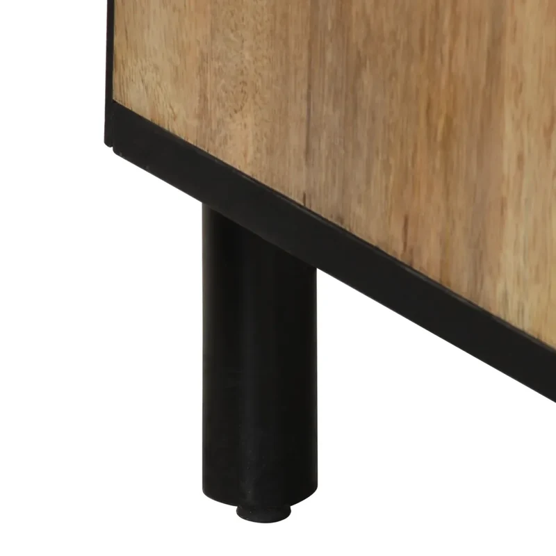 Lot de 2 armoires latérales rétro avec grand espace de rangement 60 x 33 x 75 cm en bois massif de manguier 02_0055509