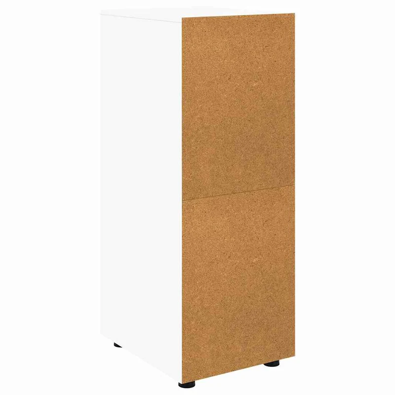 Armoire de rangement minimaliste ajustable 40 x 48 x 105 cm avec tiroirs fonctionnels en bois d'ingénierie blanc 02_0054651