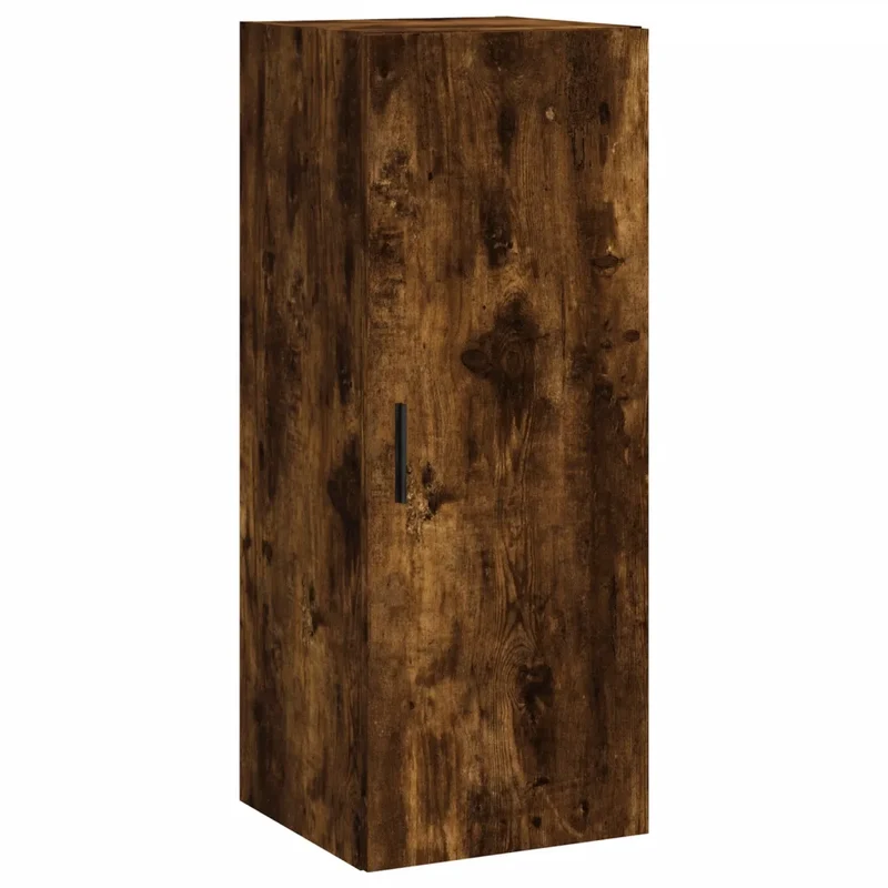 Armoire murale élégante pratique rangement 34,5 x 34 x 90 cm en bois d'ingénierie chêne fumé 02_0048672