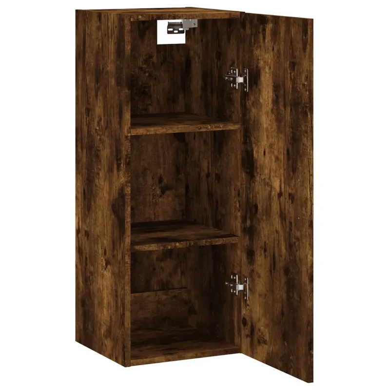 Armoire murale élégante pratique rangement 34,5 x 34 x 90 cm en bois d'ingénierie chêne fumé 02_0048672