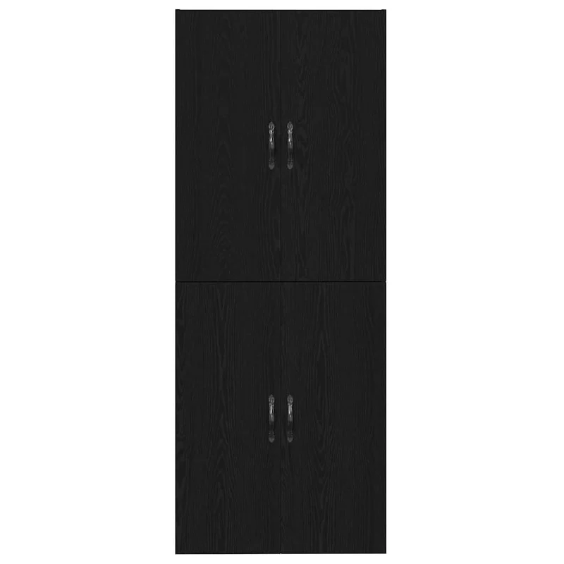 Lot de 2 armoires murales modernes avec 4 portes rangement 69,5 x 34 x 90 cm en bois d'ingénierie chêne noir 02_0055910