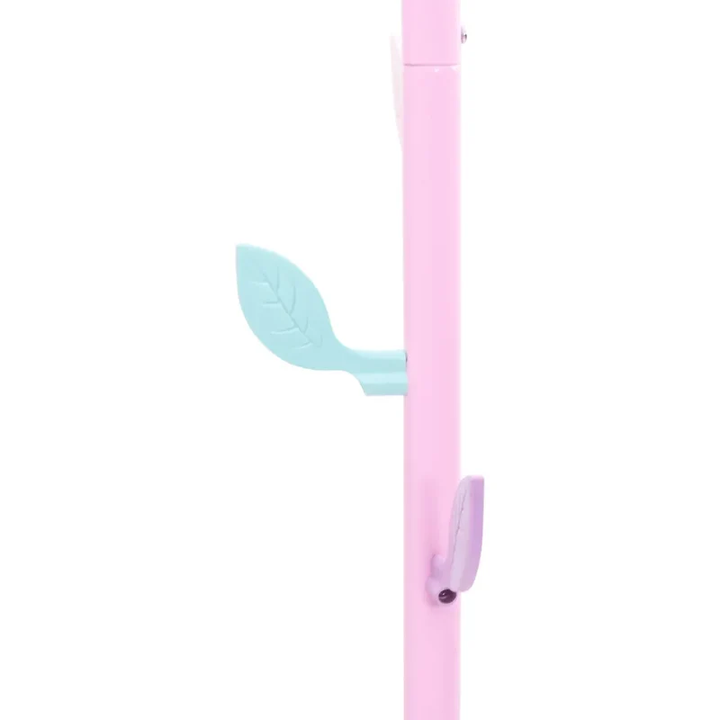 Porte-manteau sur pied pratique avec 8 patères rangement 172 x 35 cm en fer enduit de poudre rose 02_0047590
