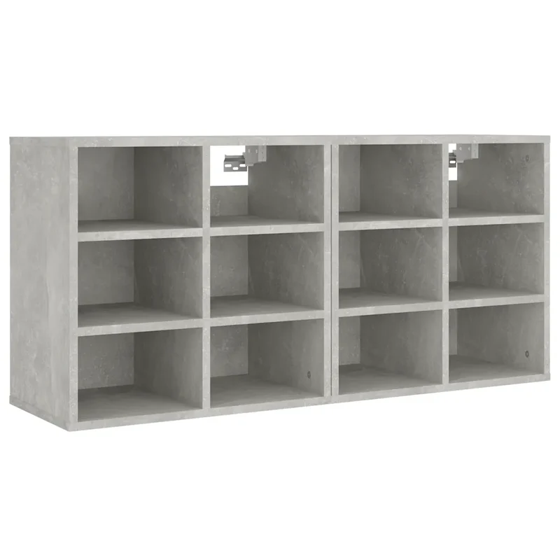 Lot de 2 armoires à chaussures pratiques design moderne rangement 52,5 x 30 x 50 cm en bois d'ingénierie gris béton 02_0047943