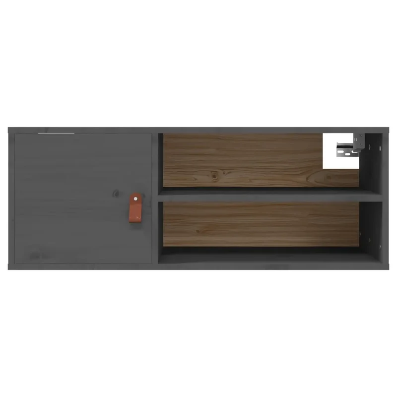 Lot de 2 armoires murales pratiques avec rangement 80 x 30 x 30 cm en bois de pin gris 02_0048387