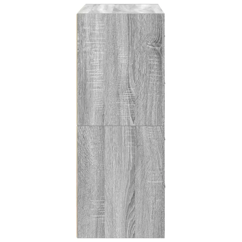 Lot de 2 armoires de rangement empilables 60 x 31 x 40 cm avec 2 tiroirs pratiques style moderne en bois d'ingénierie gris 02_0051199