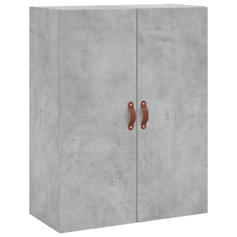Lot de 2 armoires murales design pratique rangement 69,5 x 34 x 90 cm en bois d'ingénierie gris béton 02_0055345