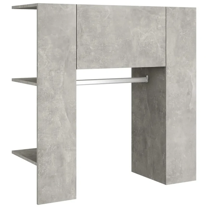 Lot de 2 armoires de couloir modernes économiseur d'espace 97,5 x 37 x 99 cm en bois d'ingénierie gris béton 02_0055134