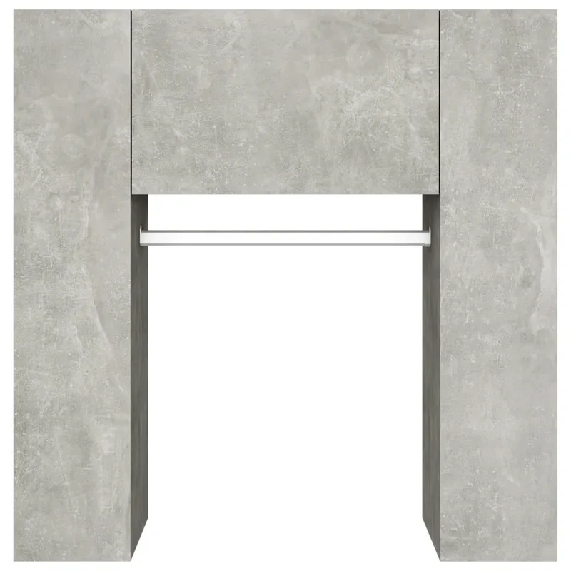 Lot de 2 armoires de couloir modernes économiseur d'espace 97,5 x 37 x 99 cm en bois d'ingénierie gris béton 02_0055134