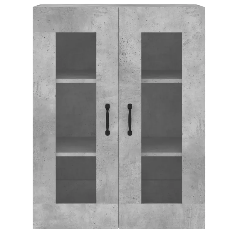 Lot de 2 armoires murales pratiques rangement grand espace 69,5 x 34 x 90 cm en bois d'ingénierie gris béton 02_0055408