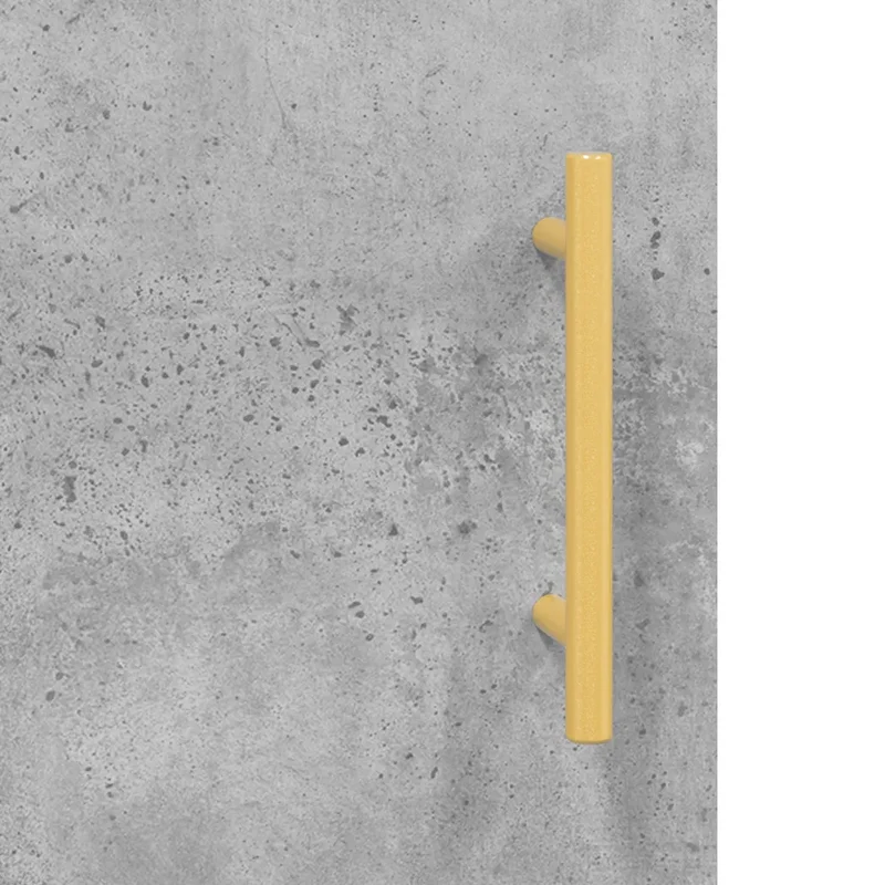 Lot de 2 armoires murales rangement pratique 69,5 x 34 x 90 cm en bois d'ingénierie gris béton 02_0055424