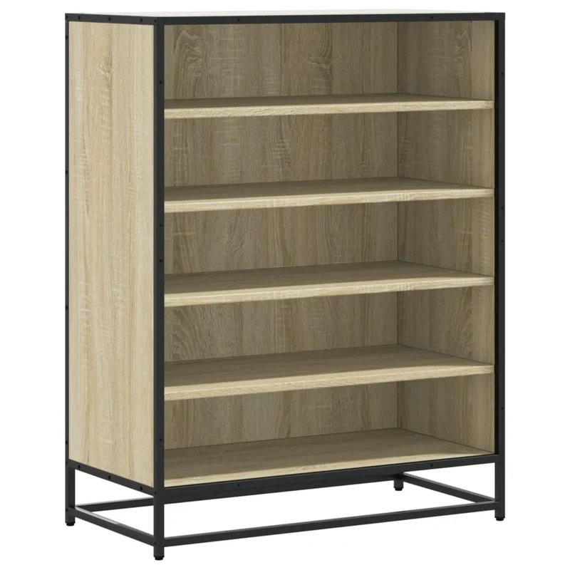 Armoire à chaussures 75 x 38 x 97,5 cm grand espace rangement déco moderne en bois d'ingénierie chêne sonoma 02_0055628