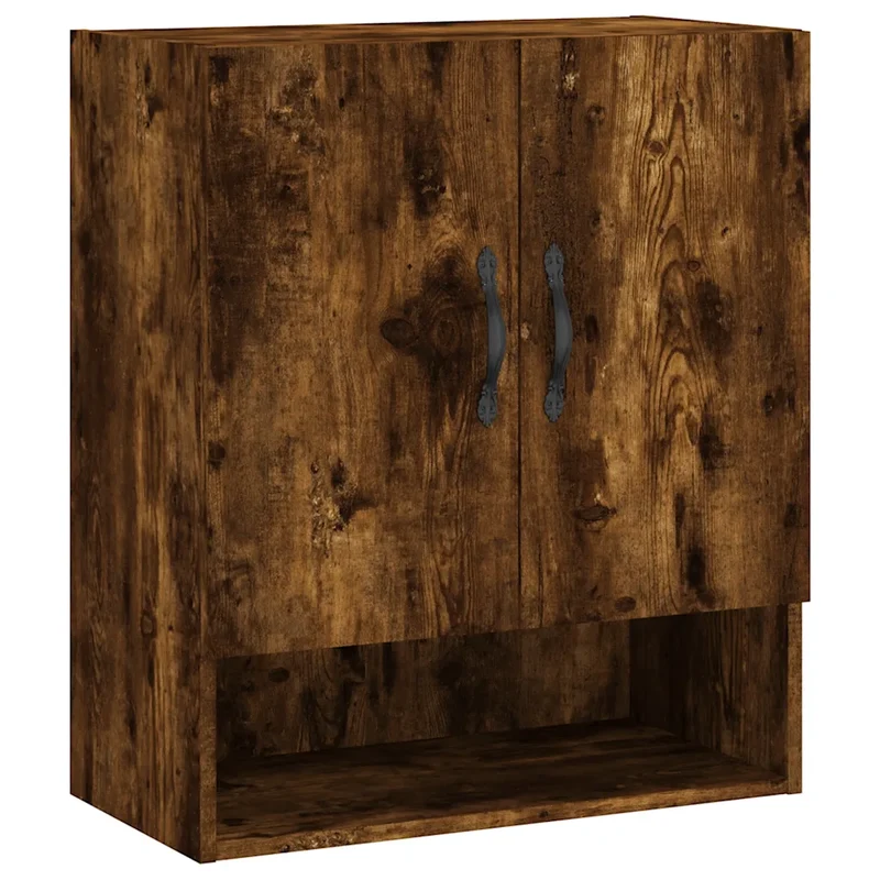 Armoire murale pratique design moderne rangement 60 x 31 x 70 cm en bois d'ingénierie chêne fumé 02_0048763