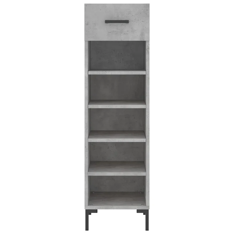 Armoire à chaussures compacte avec tiroir 30 x 35 x 105 cm style industriel en bois d'ingénierie gris béton 02_0048738