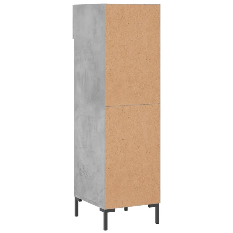 Armoire à chaussures compacte avec tiroir 30 x 35 x 105 cm style industriel en bois d'ingénierie gris béton 02_0048738