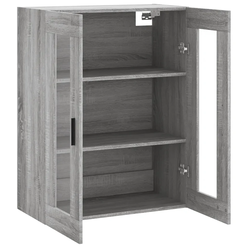 Armoire murale élégante design polyvalente rangement 69,5 x 34 x 90 cm en bois d'ingénierie sonoma gris 02_0048639