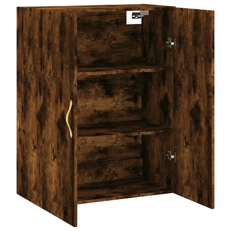 Armoire murale design pratique espace de rangement 69,5 x 34 x 90 cm en bois d'ingénierie chêne fumé 02_0048574