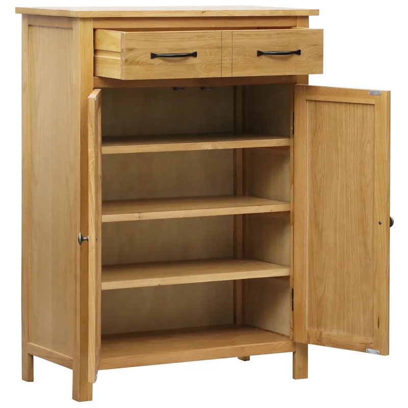 Armoire à chaussures 76 x 37 x 105 cm avec 4 étagères rangement moderne chambre couloir en bois chêne 02_0046313
